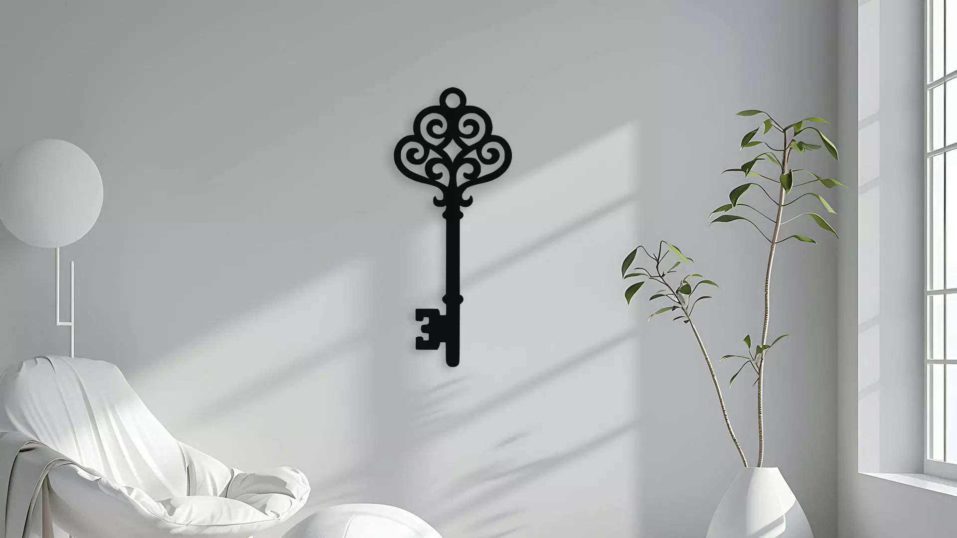 Ornate Skeleton Key Wall Decor Art 3D model_4