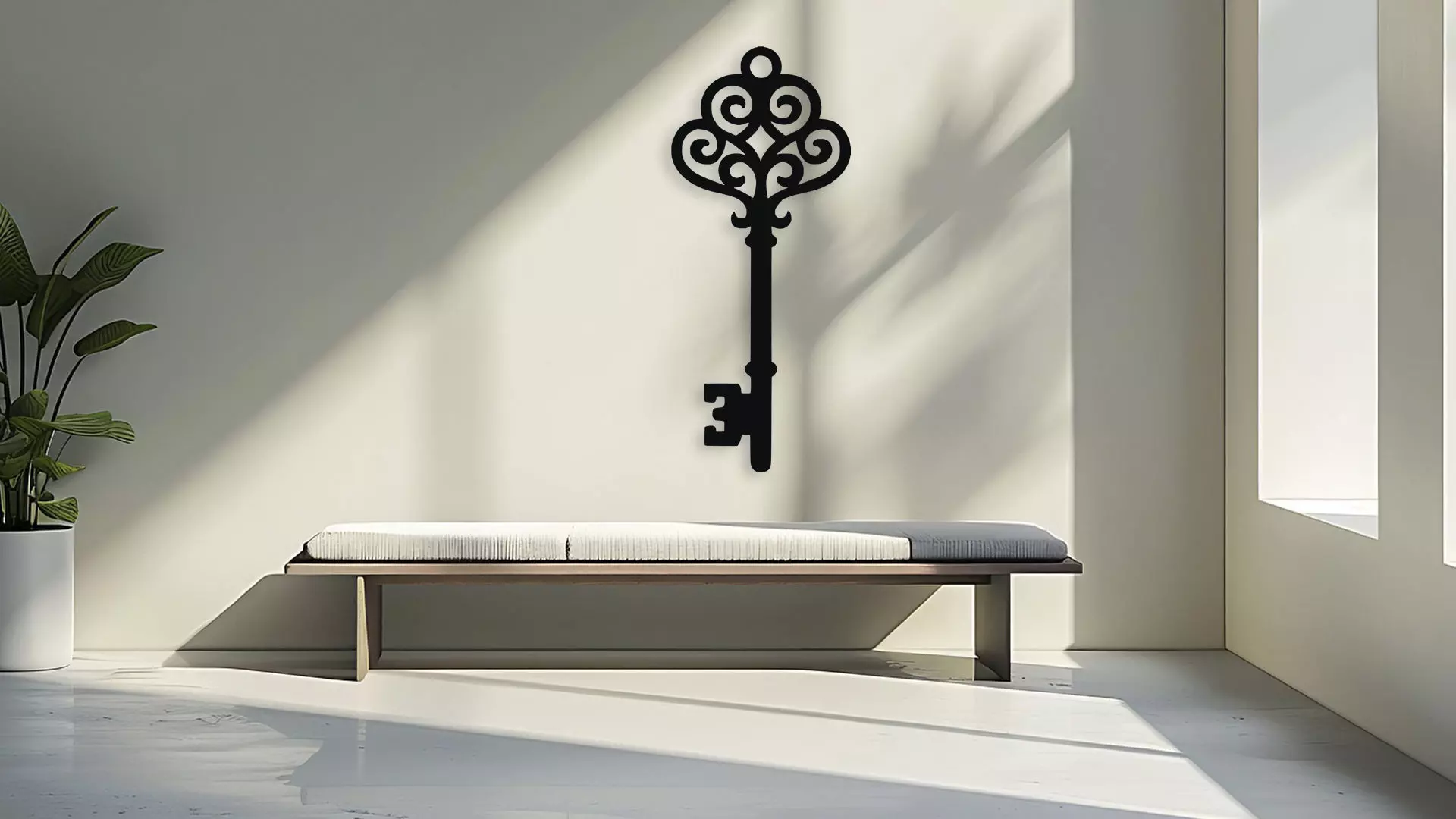 Ornate Skeleton Key Wall Decor Art 3D model_3