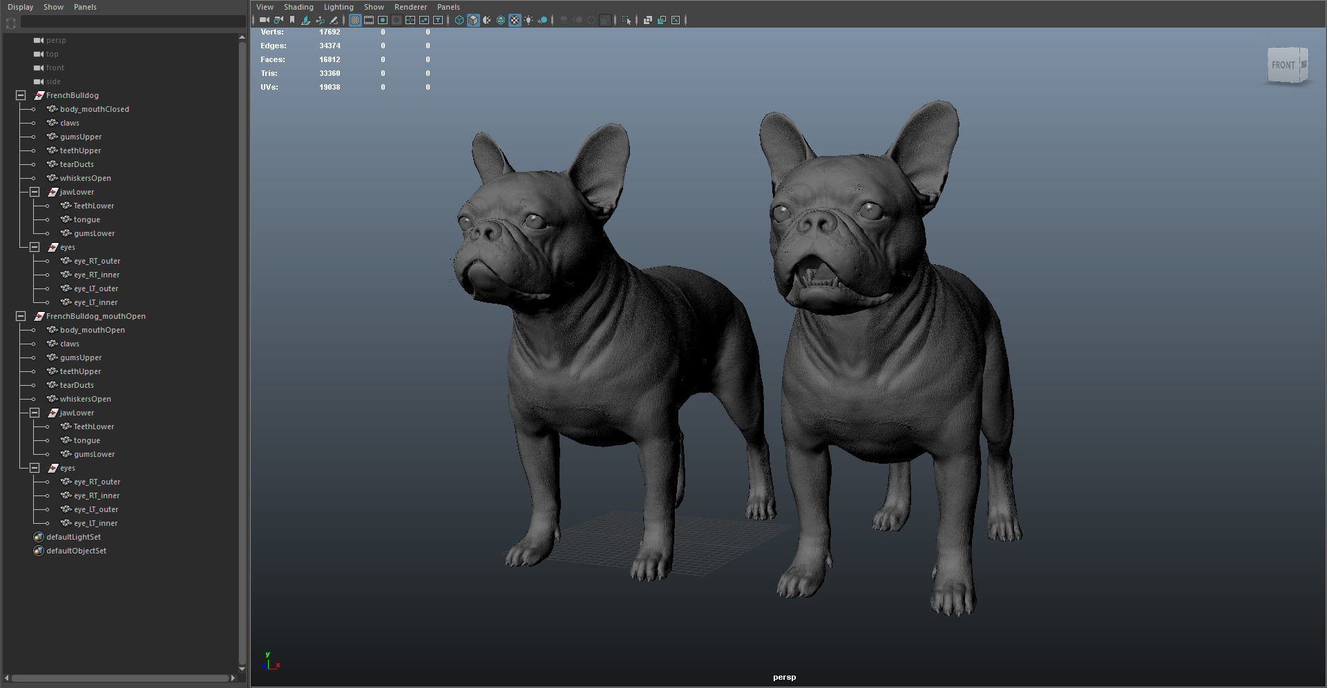 French Bulldog Real-Time Low-poly 3D model_33