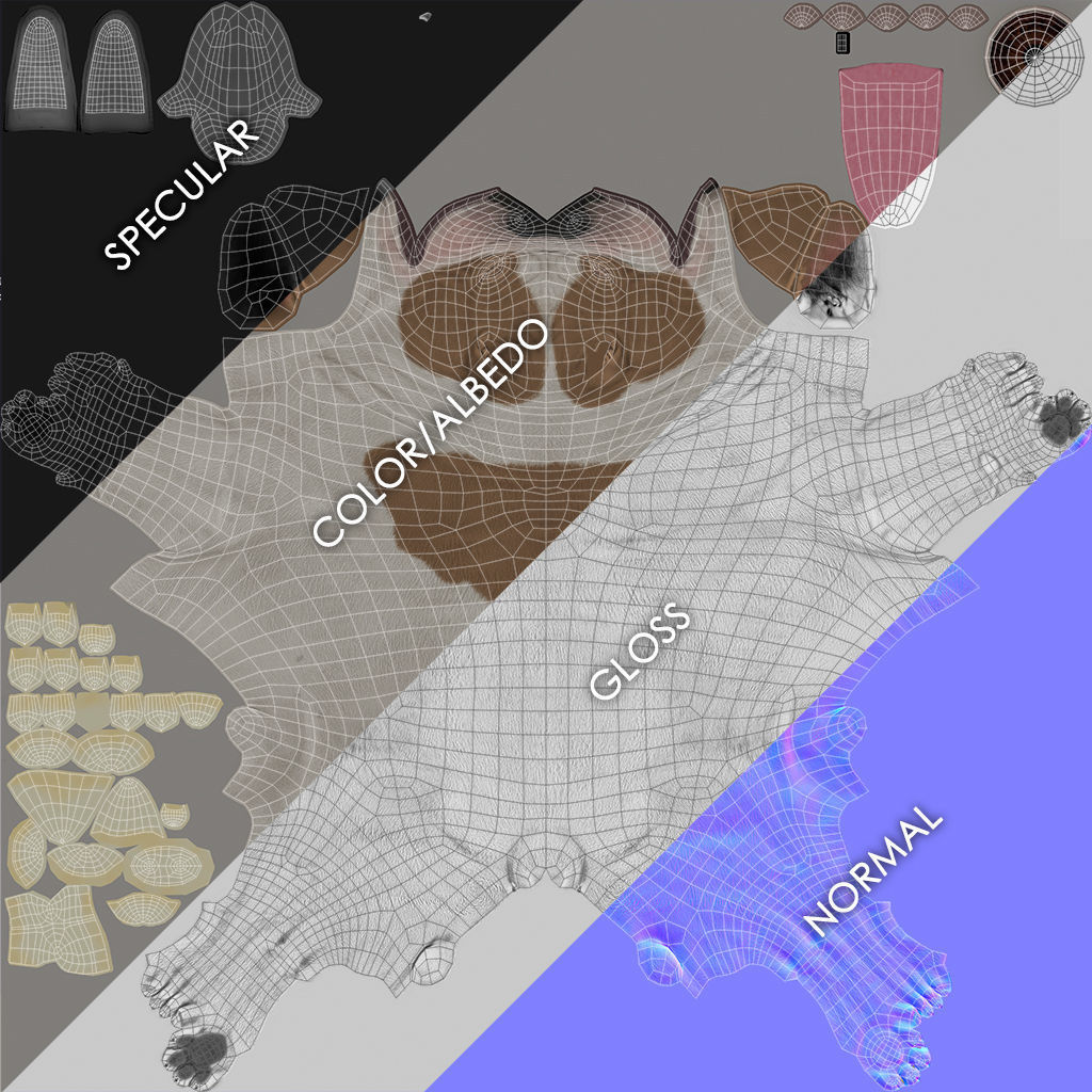 French Bulldog Real-Time Low-poly 3D model_34