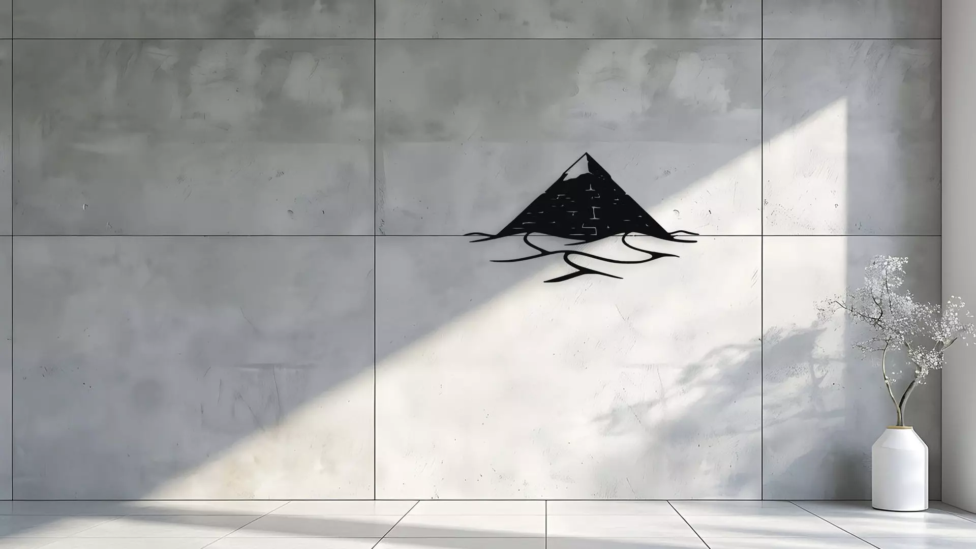 Pyramid in Desert Wall Decor 3D model_1