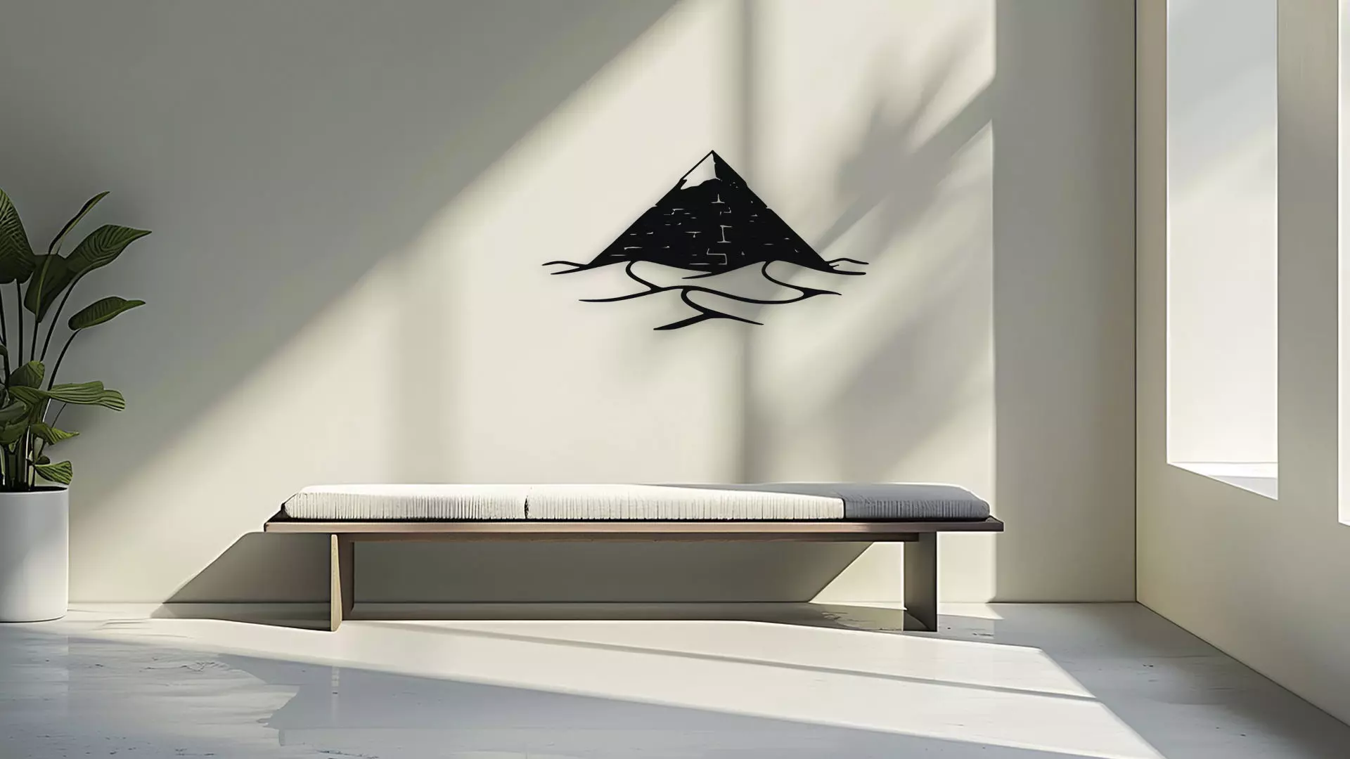 Pyramid in Desert Wall Decor 3D model_3