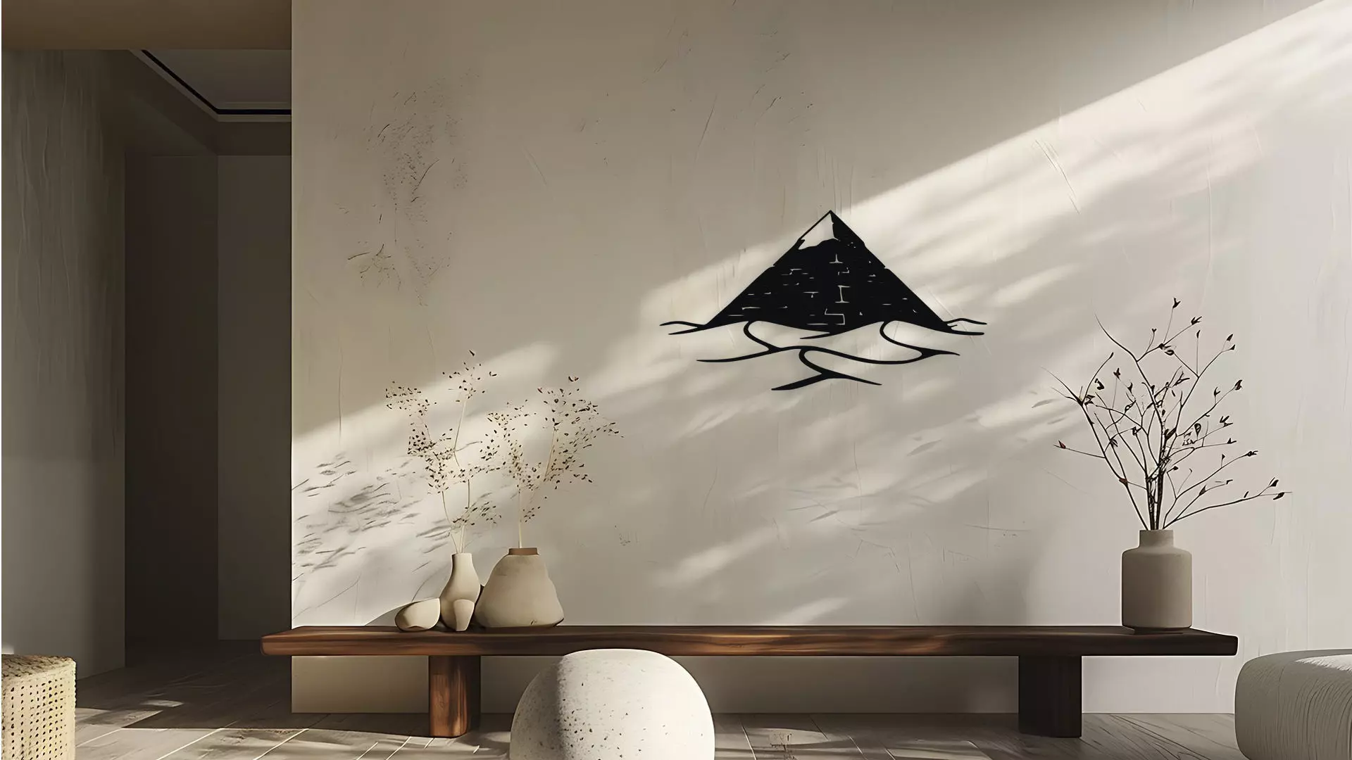 Pyramid in Desert Wall Decor 3D model_0