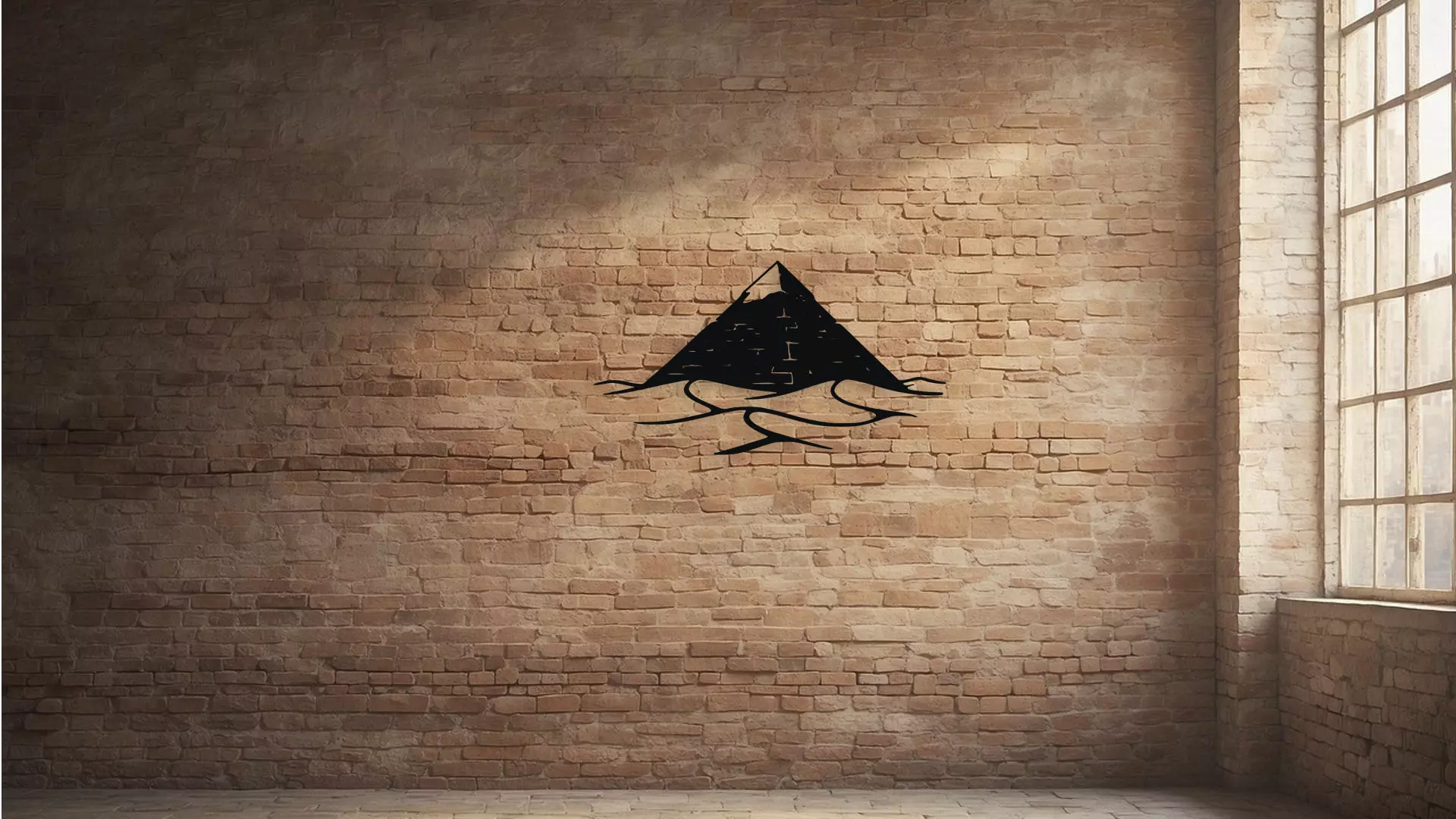 Pyramid in Desert Wall Decor 3D model_2