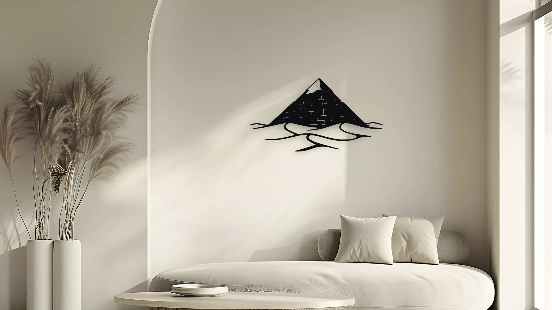 Pyramid in Desert Wall Decor 3D model_5