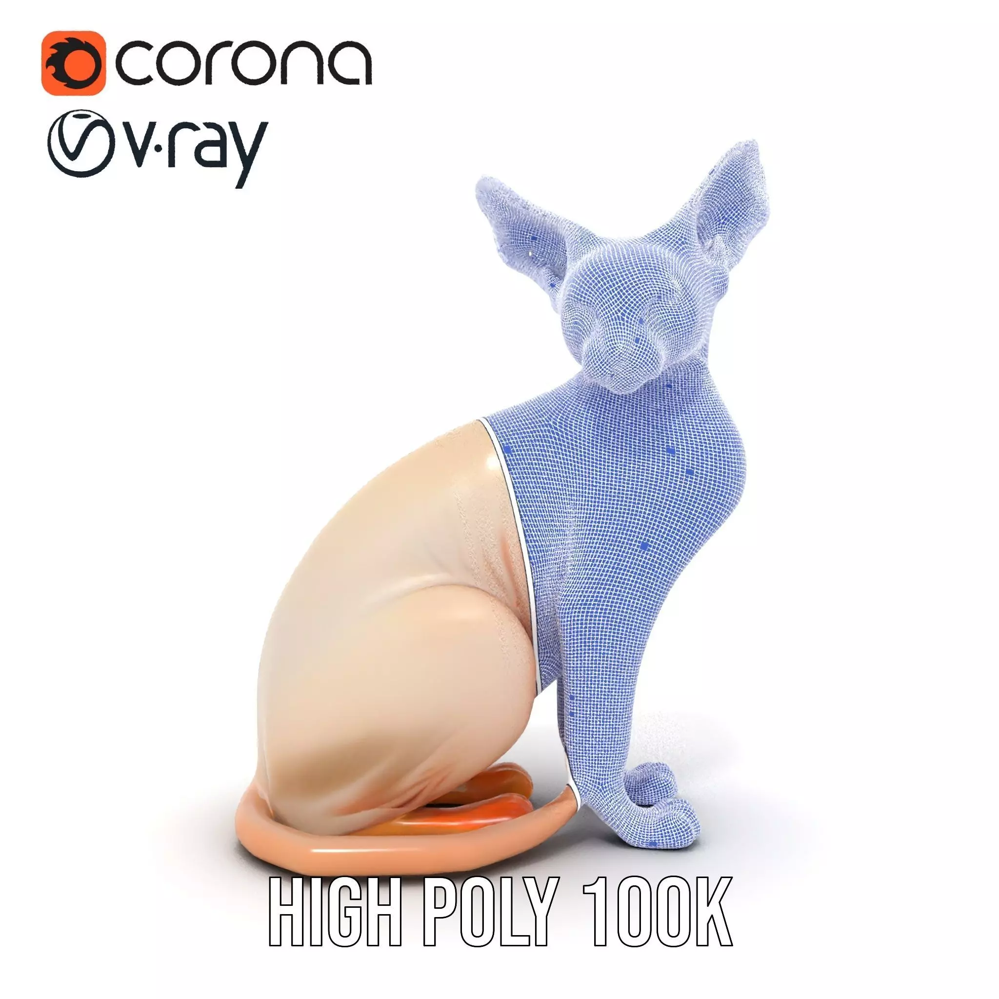 Sphynx Cat Elegance model pack Low-poly 3D model_34