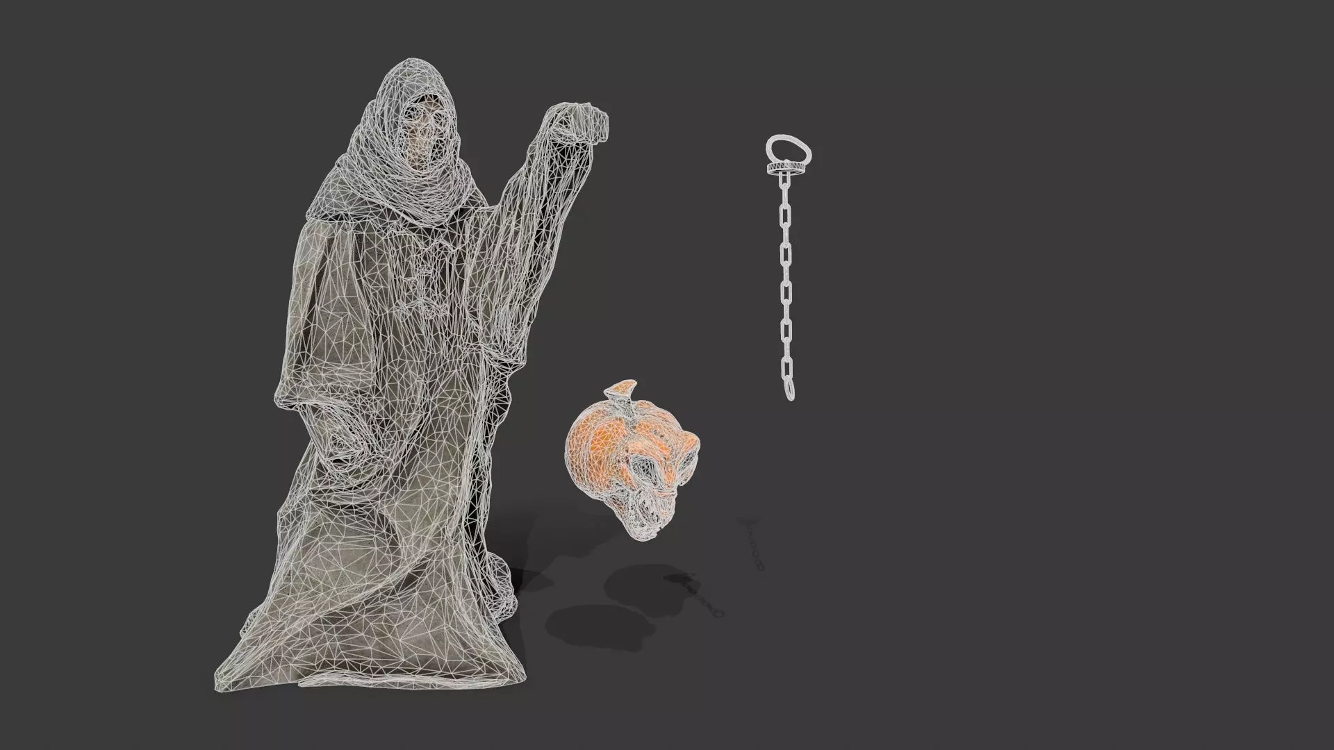 Halloween Set Low-poly 3D model_15