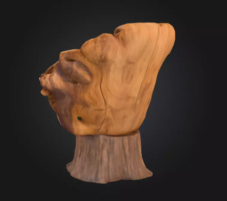 Rustic Tree Chair Low-poly 3D model_5