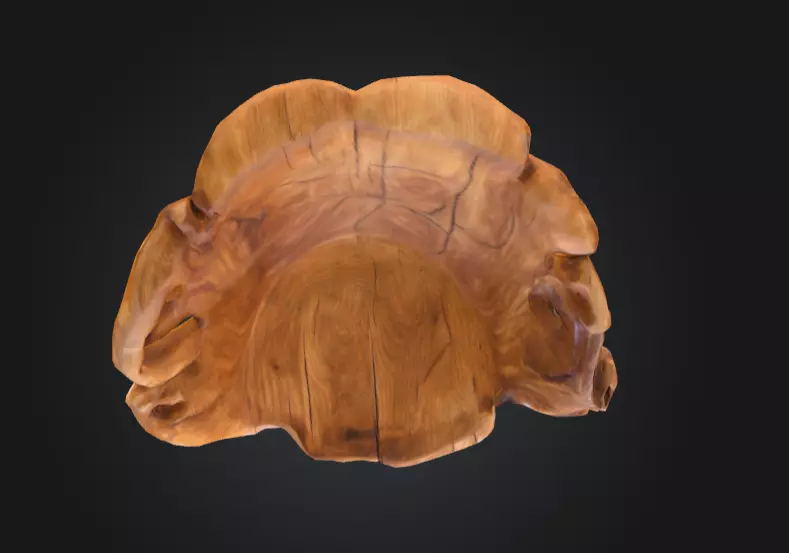 Rustic Tree Chair Low-poly 3D model_14