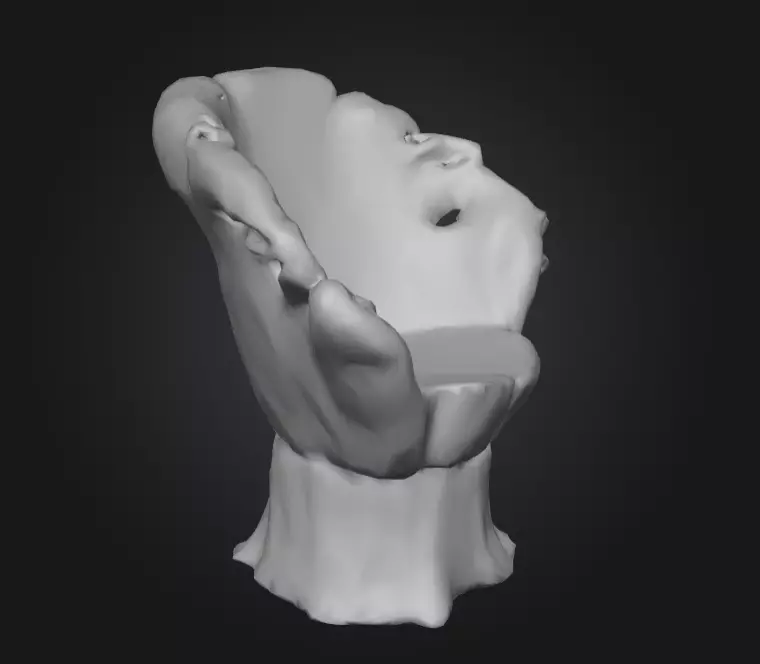 Rustic Tree Chair Low-poly 3D model_17