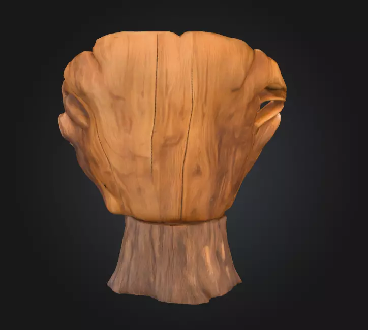 Rustic Tree Chair Low-poly 3D model_4