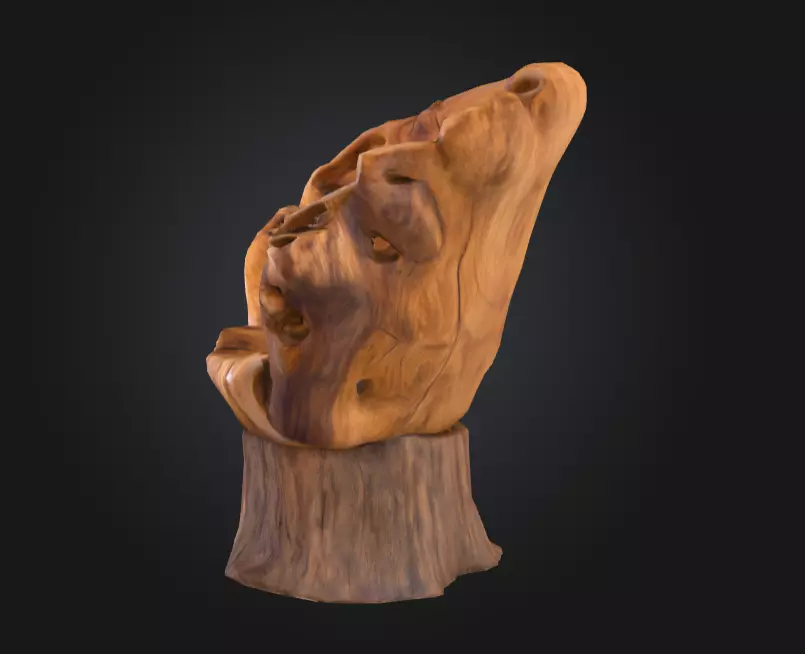 Rustic Tree Chair Low-poly 3D model_6