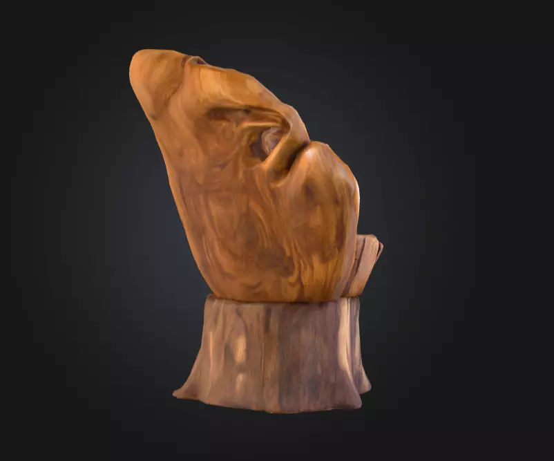 Rustic Tree Chair Low-poly 3D model_2