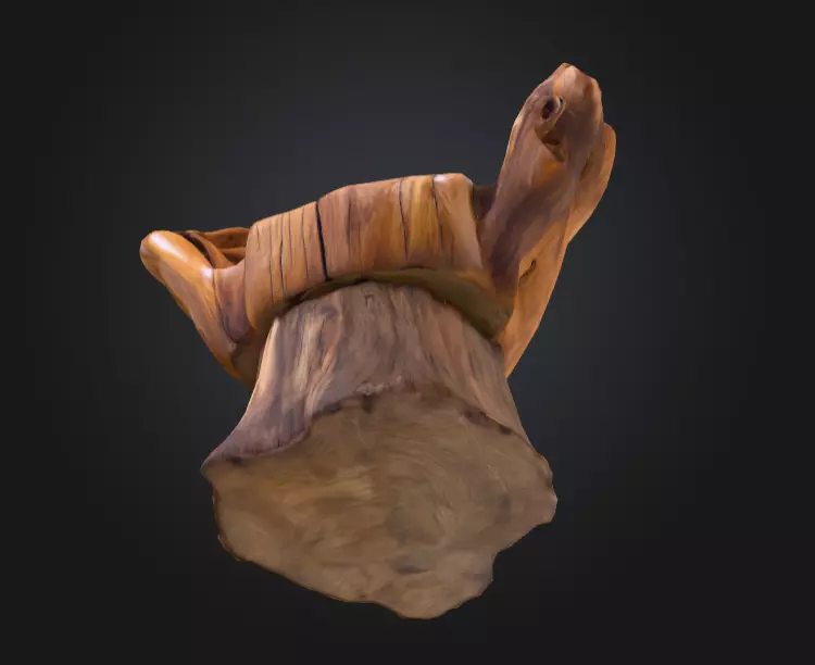 Rustic Tree Chair Low-poly 3D model_13