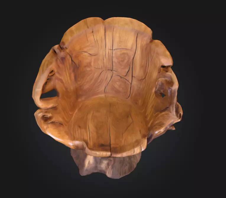 Rustic Tree Chair Low-poly 3D model_8