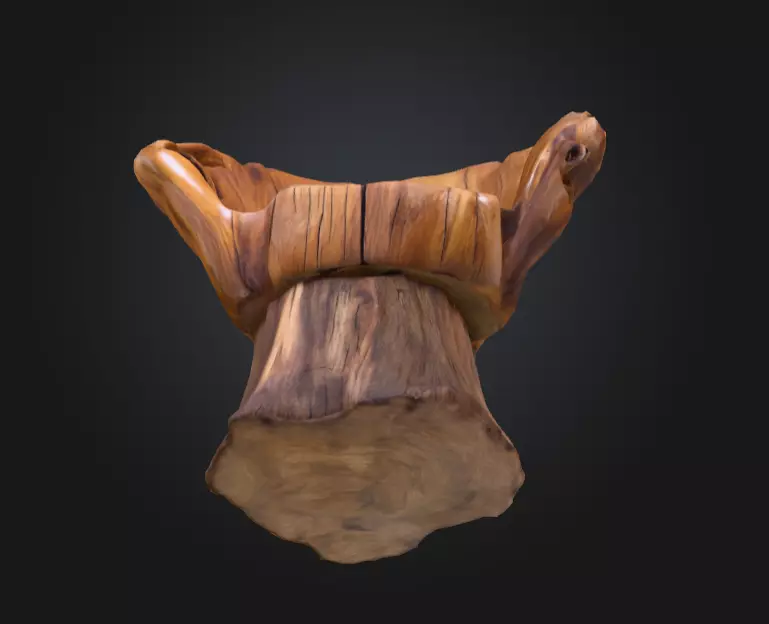 Rustic Tree Chair Low-poly 3D model_11