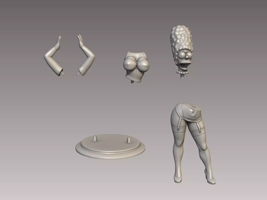 3d printable Marge Simpsons Figurine 3D print model_1