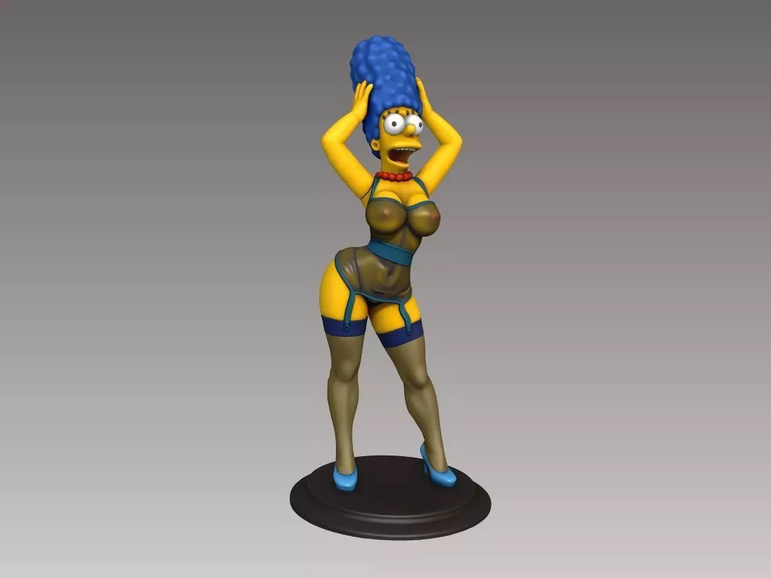 3d printable Marge Simpsons Figurine 3D print model_3