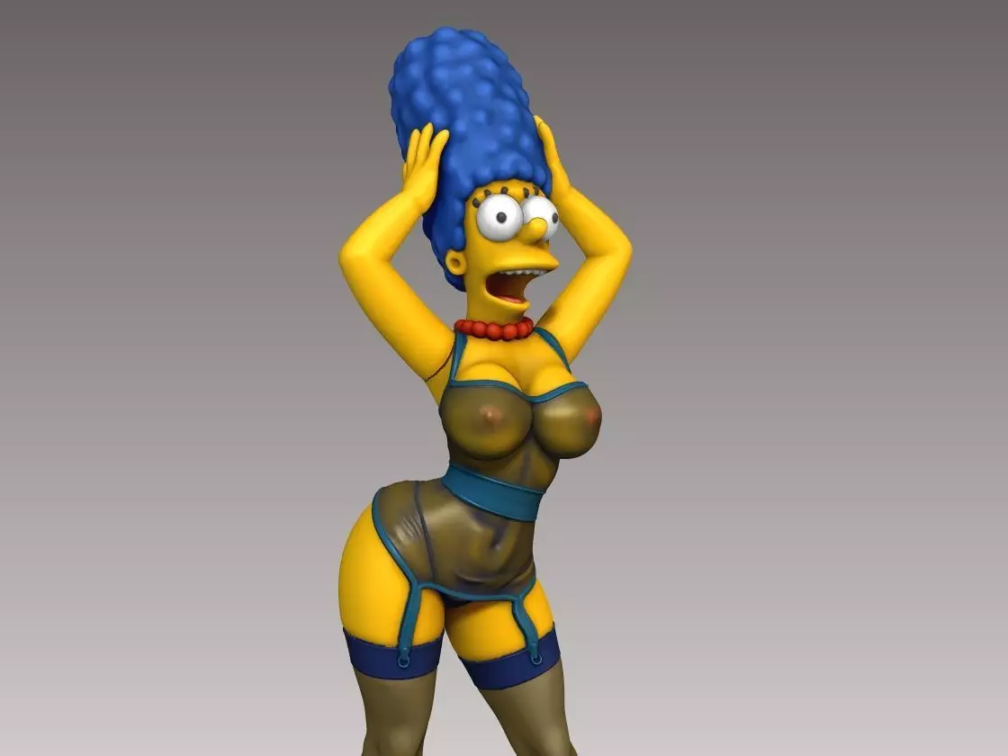 3d printable Marge Simpsons Figurine 3D print model_2