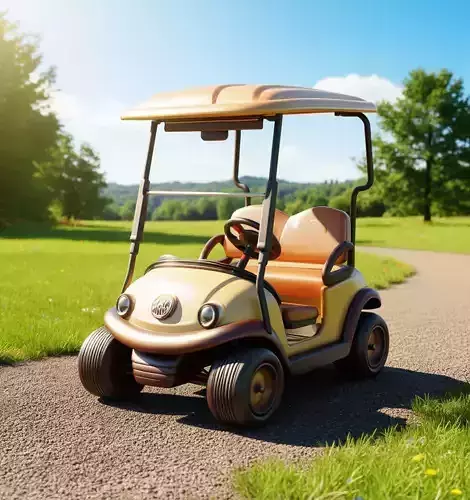 Cartoon Golf Cart Vehicle Lowpoly Beige Body 3D Model Low-poly 3D model Cartoon Golf Cart Vehicle Lowpoly Beige Body 3D Model Low-poly 3D model