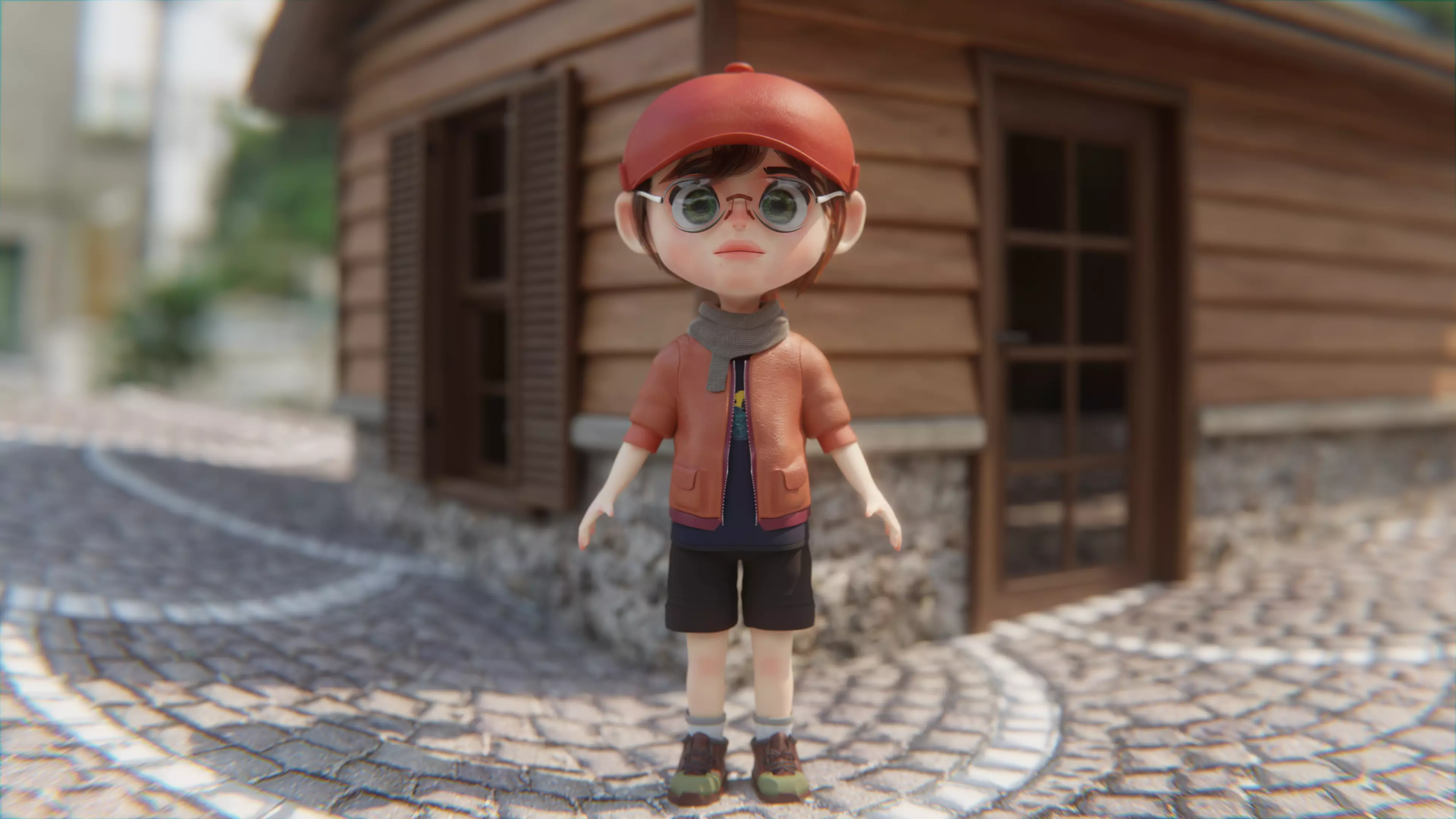 Stylized Girl Character 3D Model Blender 2K 4K PBR Textures 3D model_1