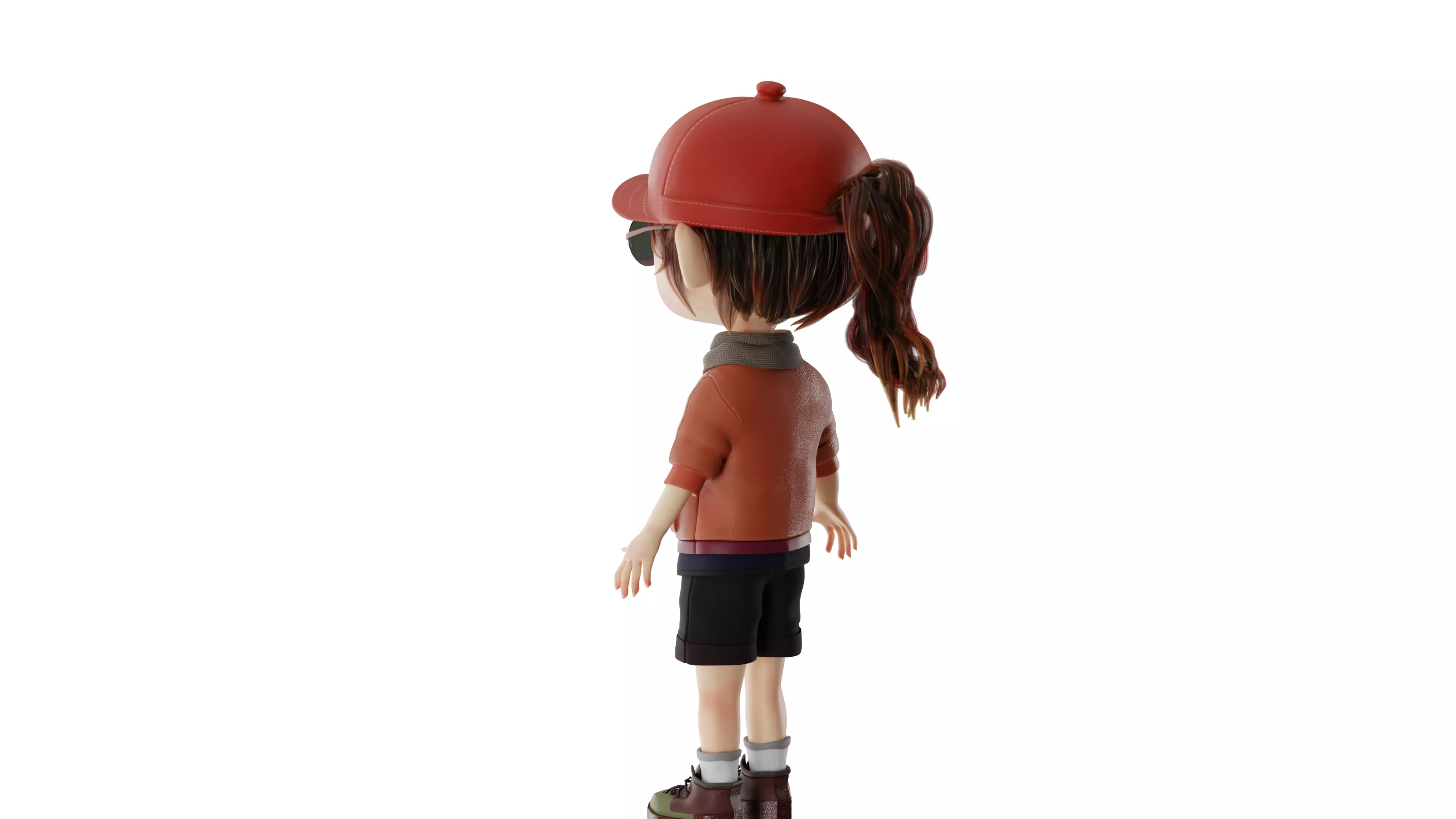 Stylized Girl Character 3D Model Blender 2K 4K PBR Textures 3D model_3