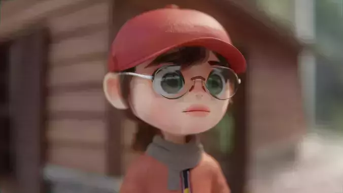 Stylized Girl Character 3D Model Blender 2K 4K PBR Textures 3D model Stylized Girl Character 3D Model Blender 2K 4K PBR Textures 3D model