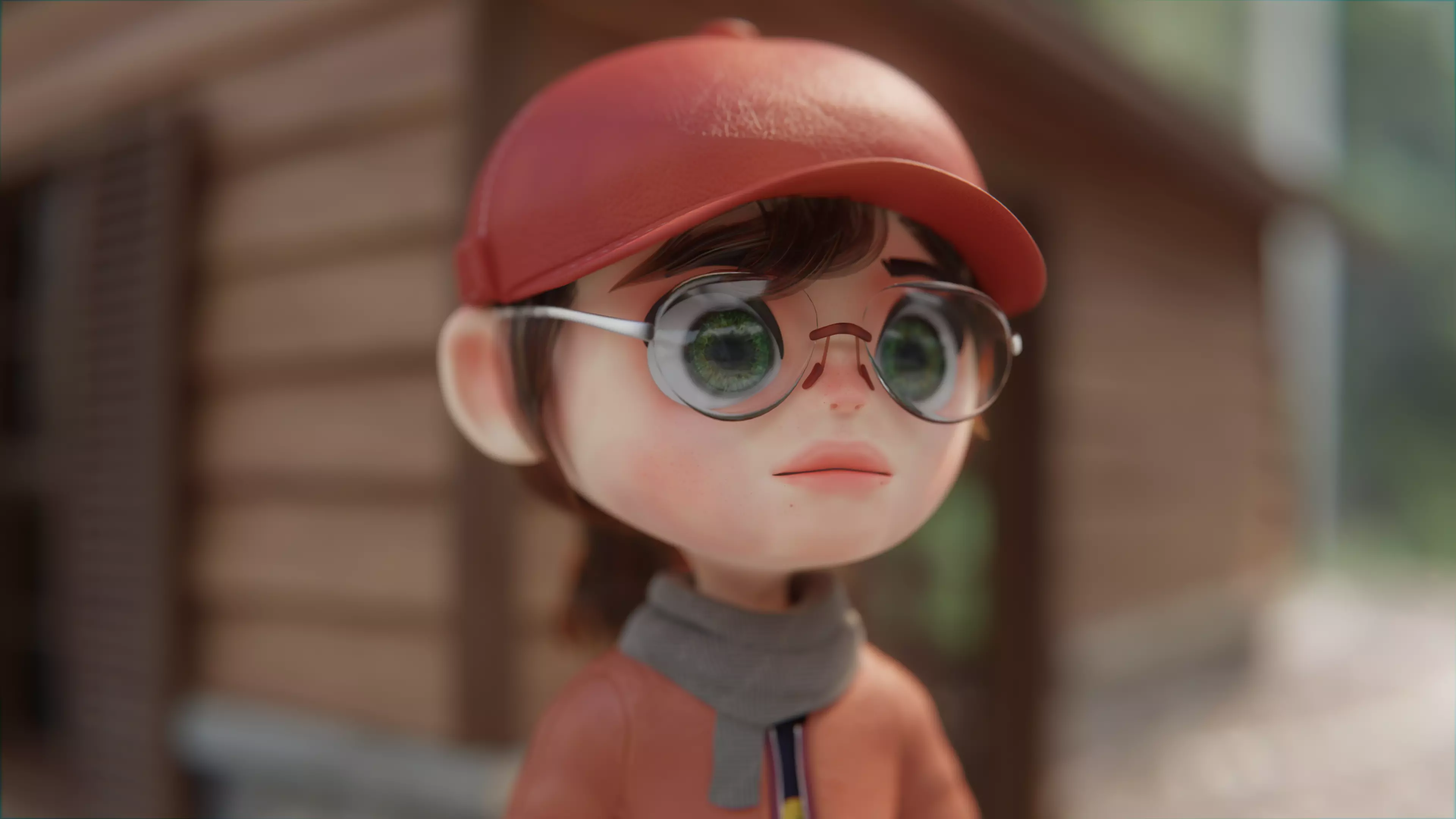 Stylized Girl Character 3D Model Blender 2K 4K PBR Textures 3D model_0