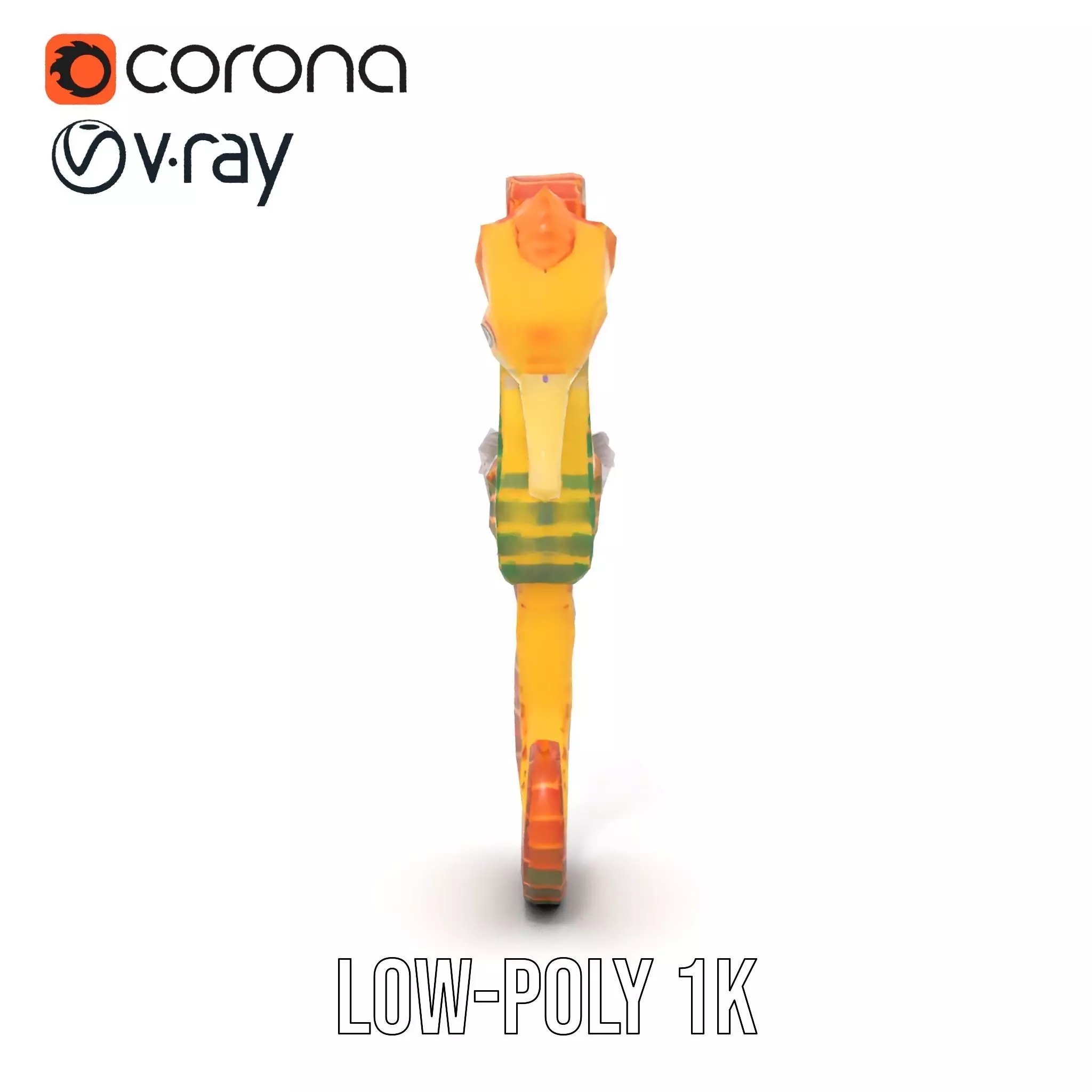 Vibrant Seahorse model pack Low-poly 3D model_22