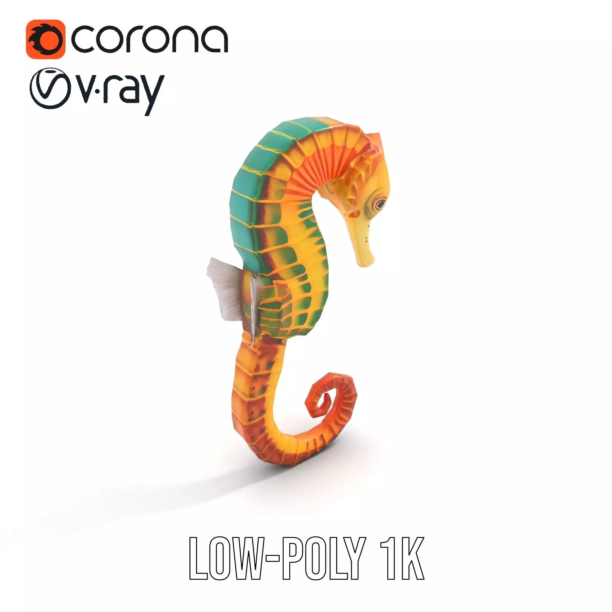 Vibrant Seahorse model pack Low-poly 3D model_9