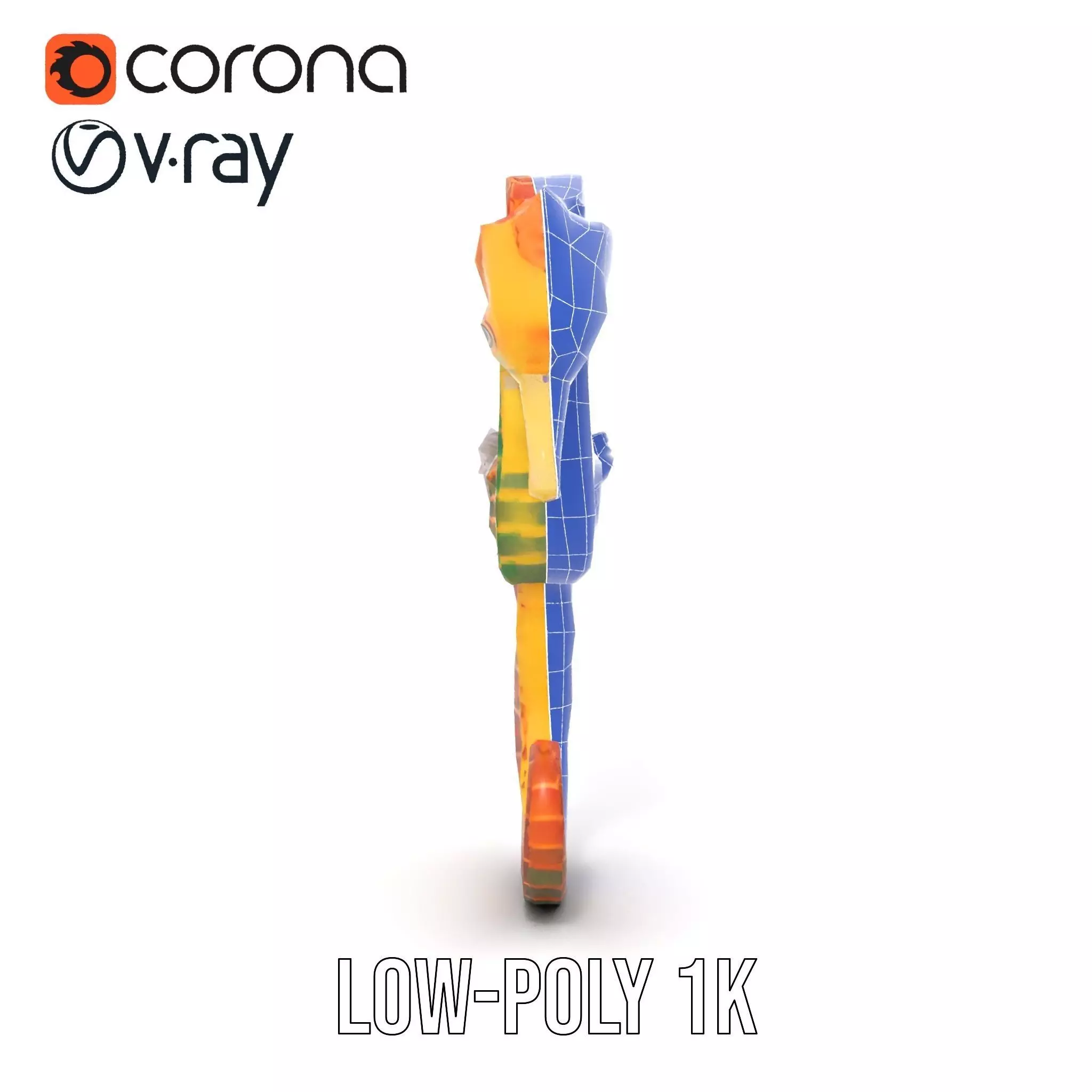 Vibrant Seahorse model pack Low-poly 3D model_30