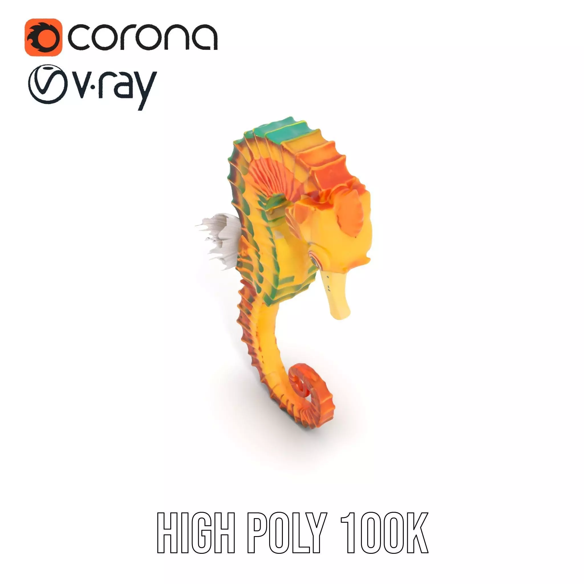 Vibrant Seahorse model pack Low-poly 3D model_17