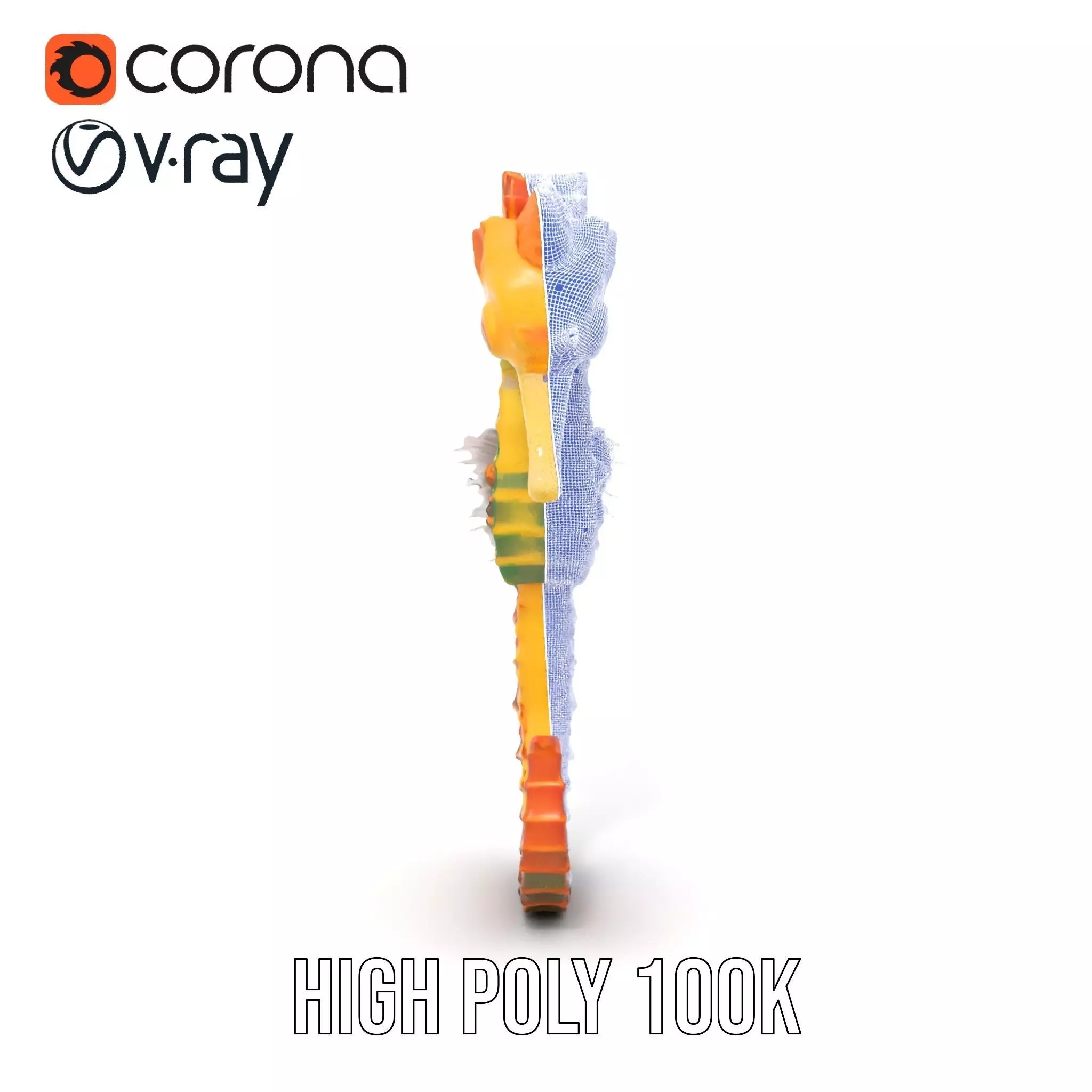 Vibrant Seahorse model pack Low-poly 3D model_34