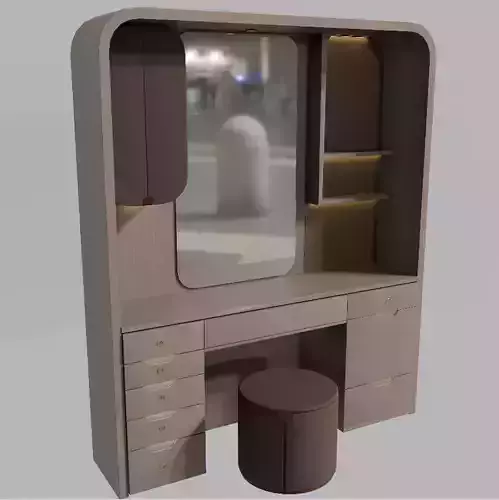 Modern In-Wall Makeup Space