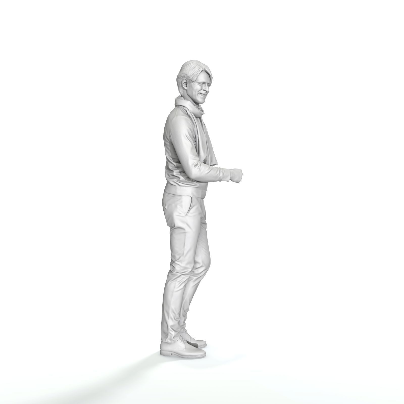 Classy Dressed Smiling Standing Man - CMan0323-HD2-O02P01-S Low-poly 3D model_10