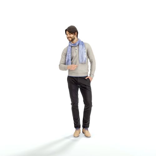 Classy Dressed Smiling Standing Man - CMan0323-HD2-O02P01-S Low-poly 3D model