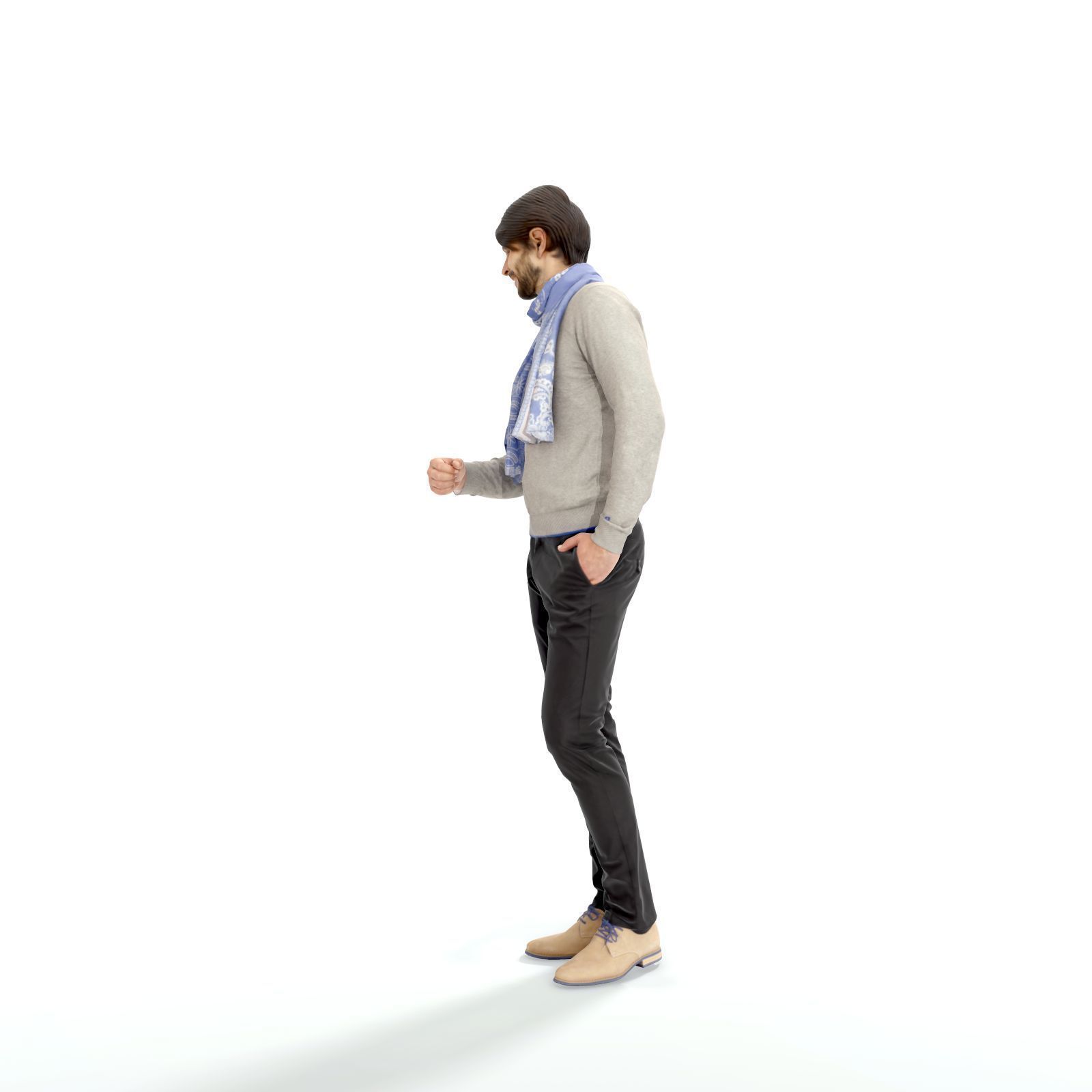 Classy Dressed Smiling Standing Man - CMan0323-HD2-O02P01-S Low-poly 3D model_6