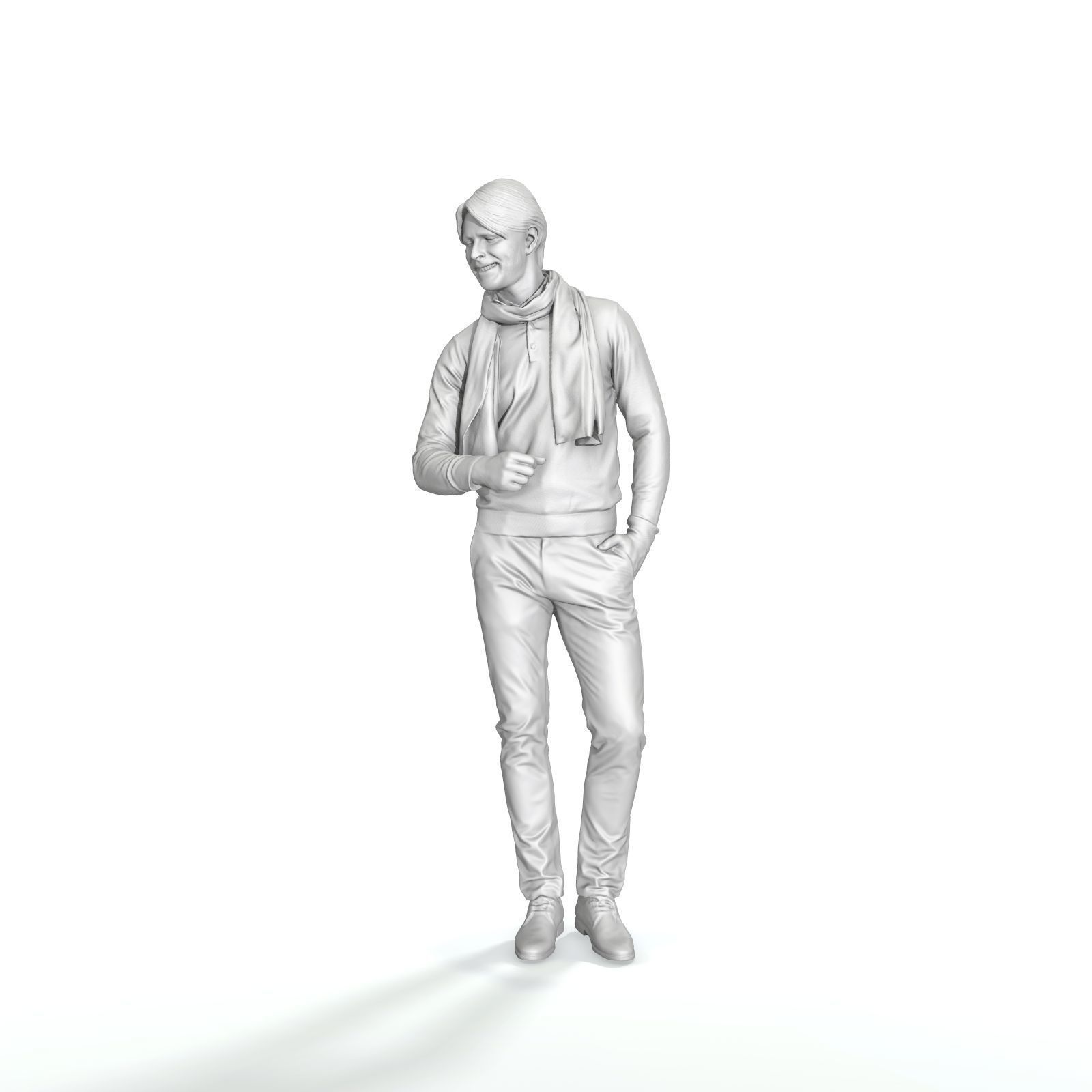 Classy Dressed Smiling Standing Man - CMan0323-HD2-O02P01-S Low-poly 3D model_8
