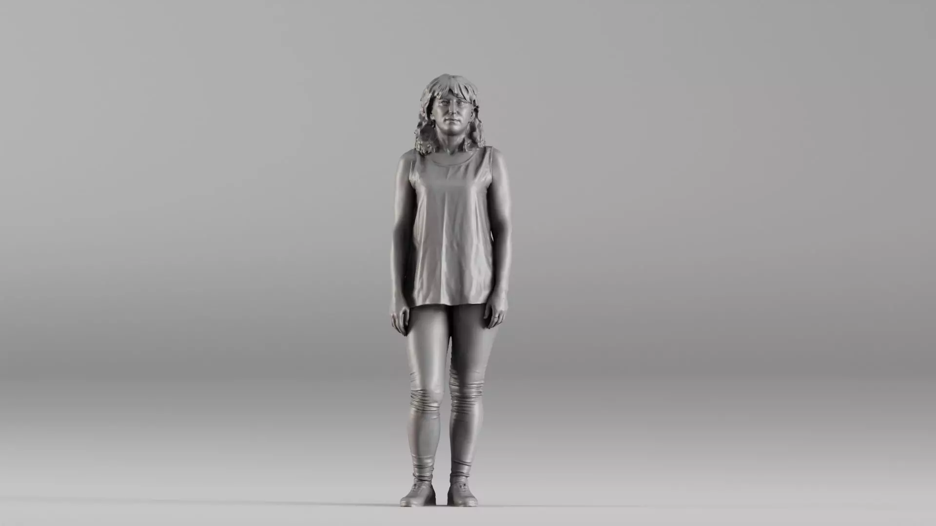 S00105 Standing Woman in Casual Outfit 3D print model