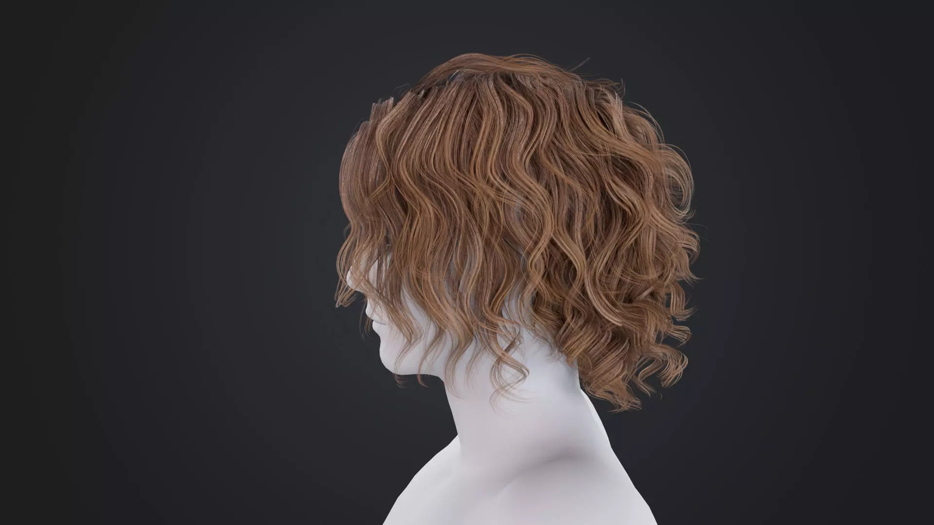 Realistic Male Hair Low-poly 3D model_2