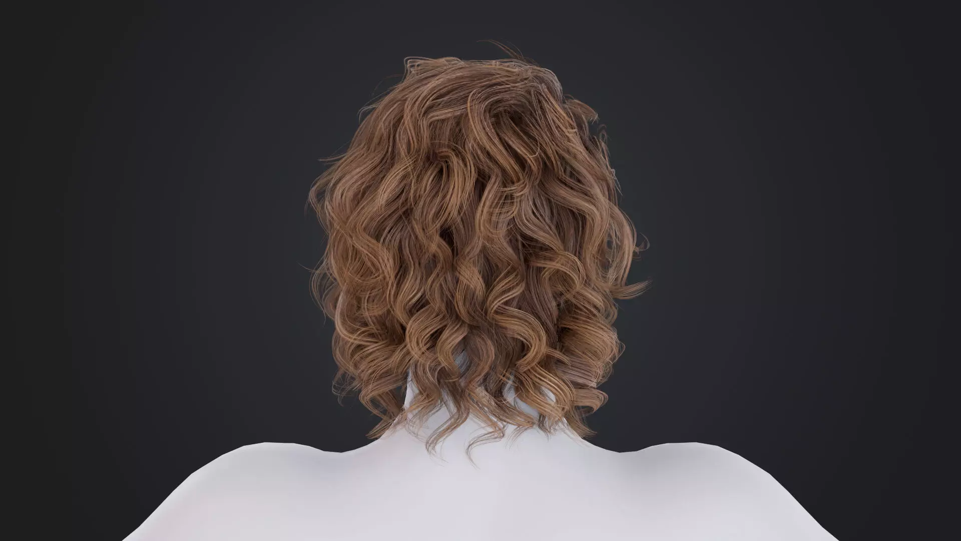 Realistic Male Hair Low-poly 3D model_4