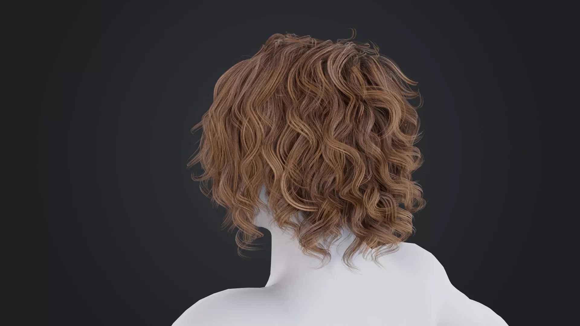 Realistic Male Hair Low-poly 3D model_3