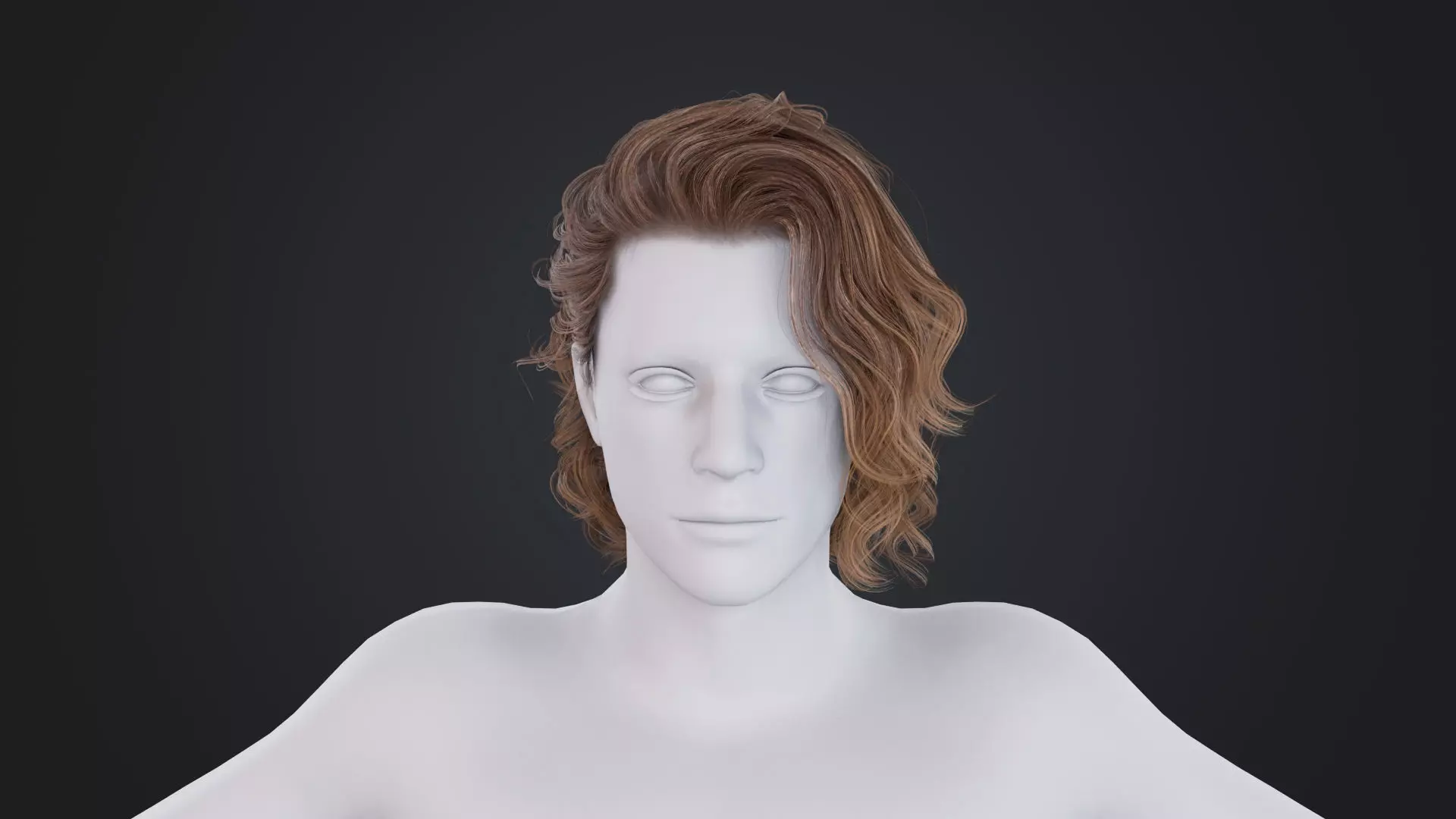 Realistic Male Hair Low-poly 3D model_0
