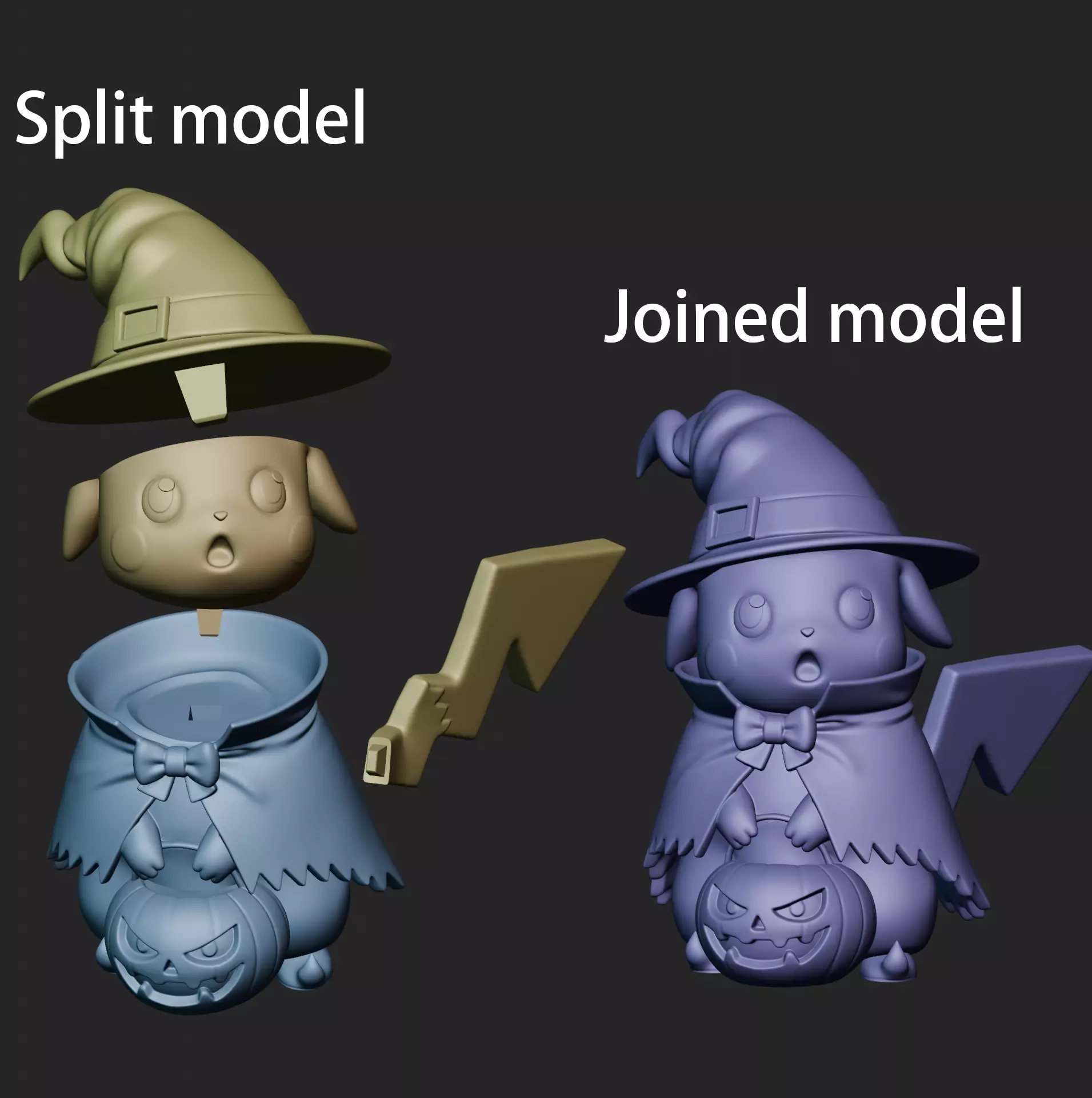 Pikachu Halloween 3D print model_4