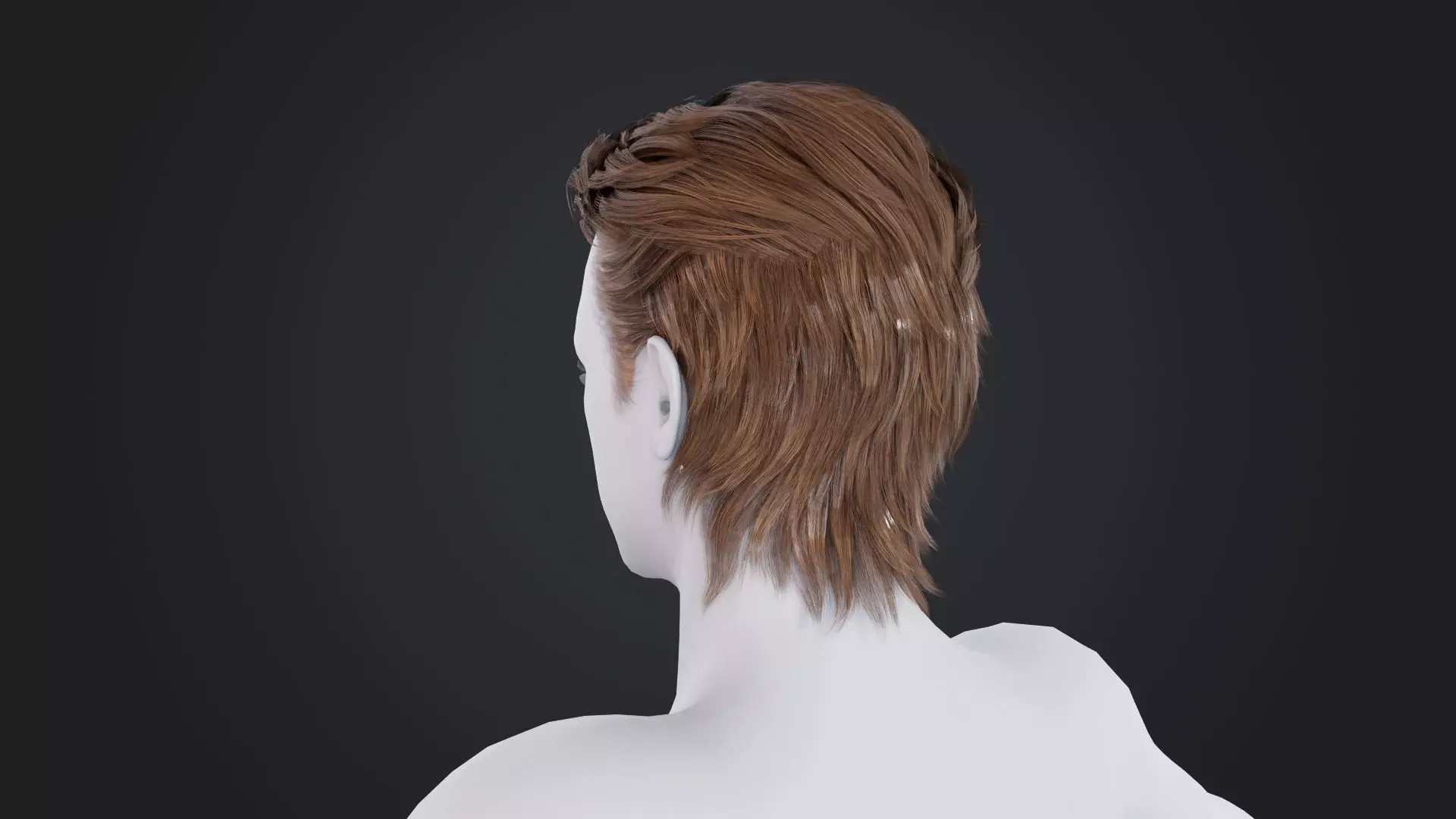 Realistic Male Hair Low-poly 3D model_3