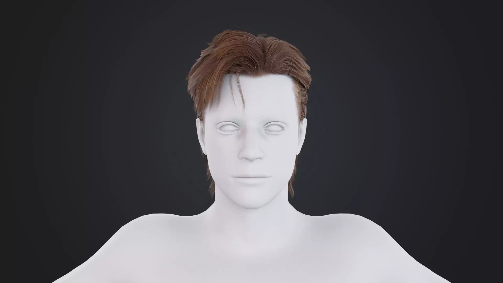 Realistic Male Hair Low-poly 3D model_0