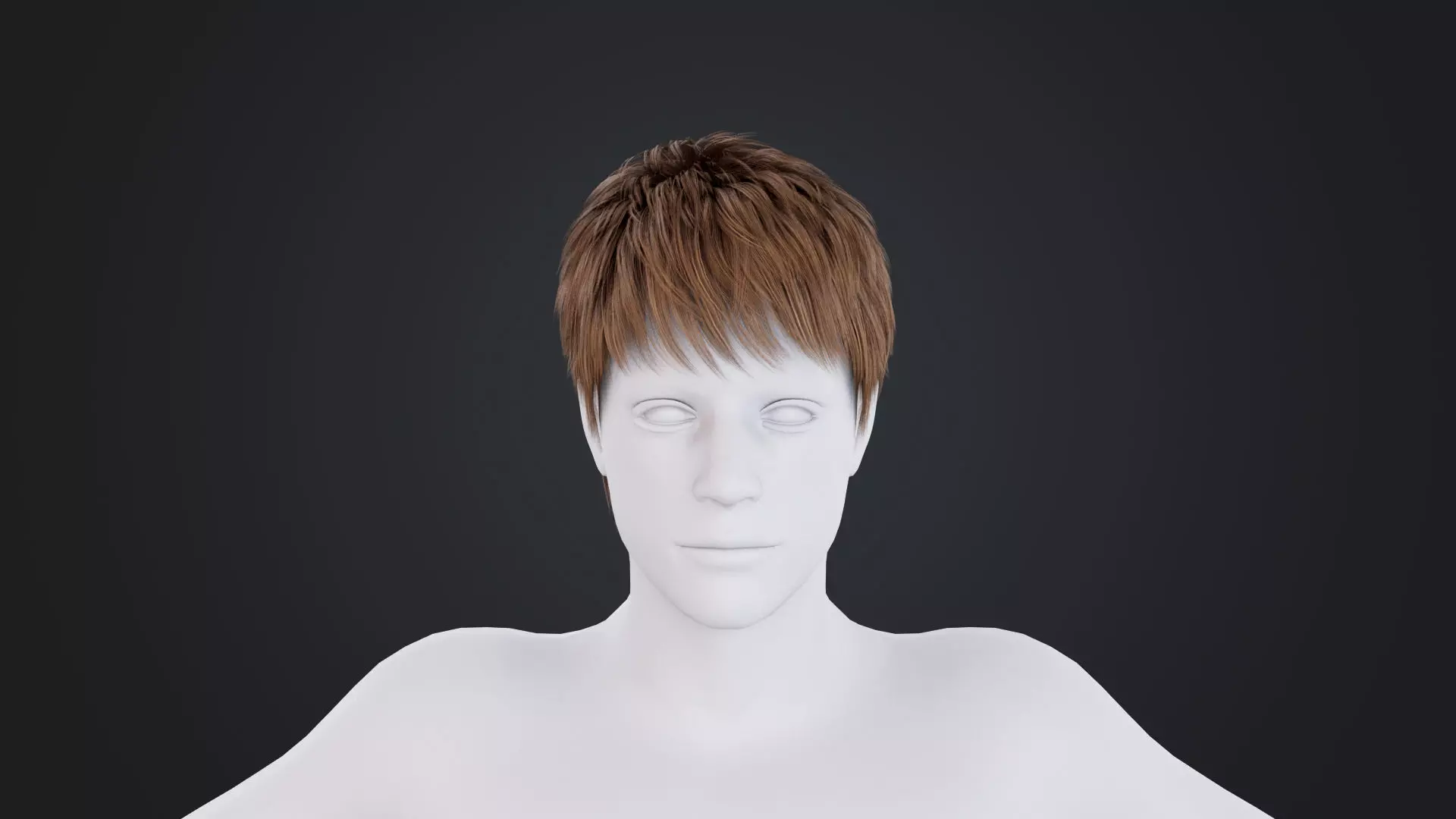 Realistic Male Hair Low-poly 3D model_0