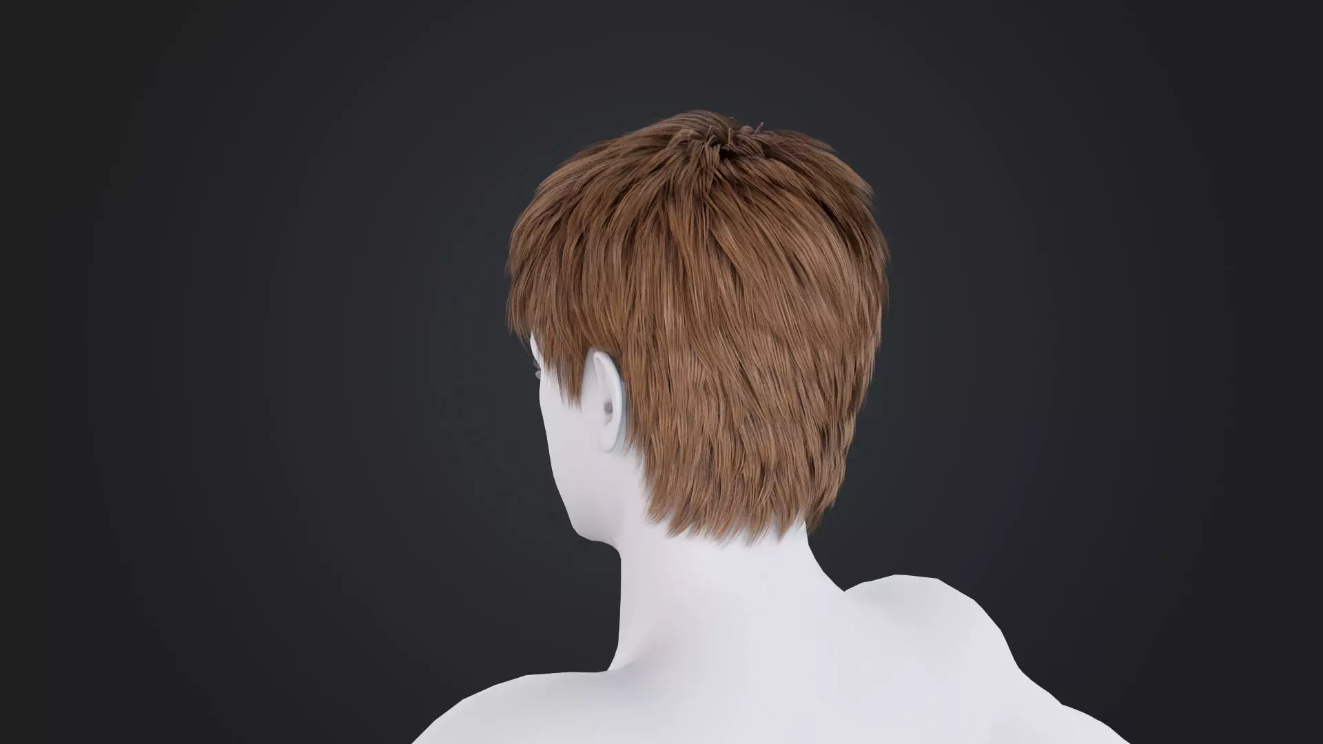 Realistic Male Hair Low-poly 3D model_3