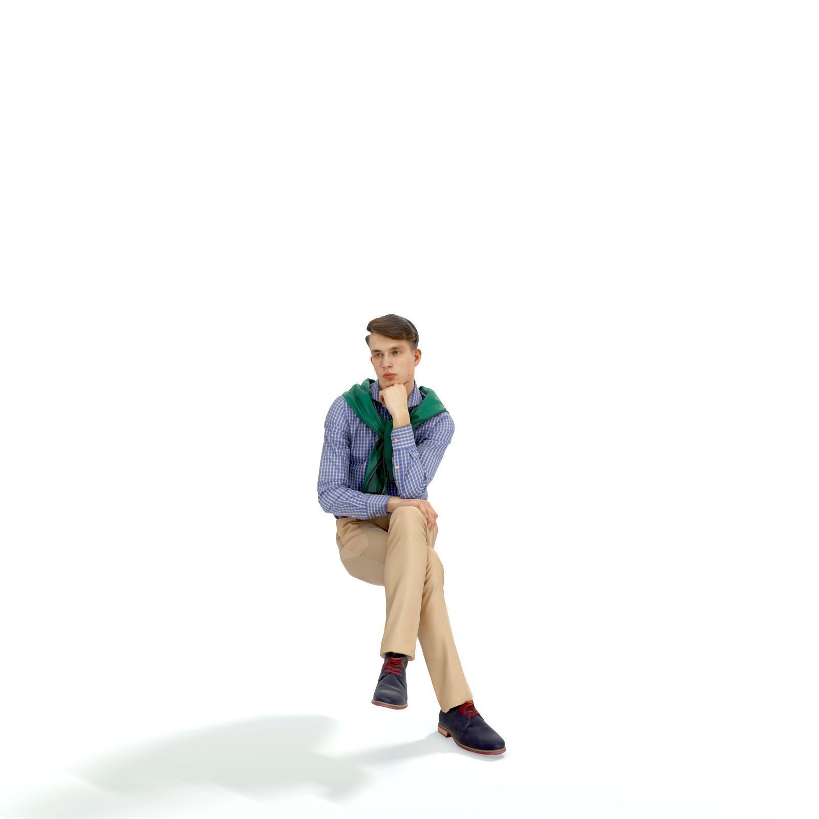 Classy Sitting Man CMan0325-HD2-O01P01-S - 3D Human Low-poly 3D model_7