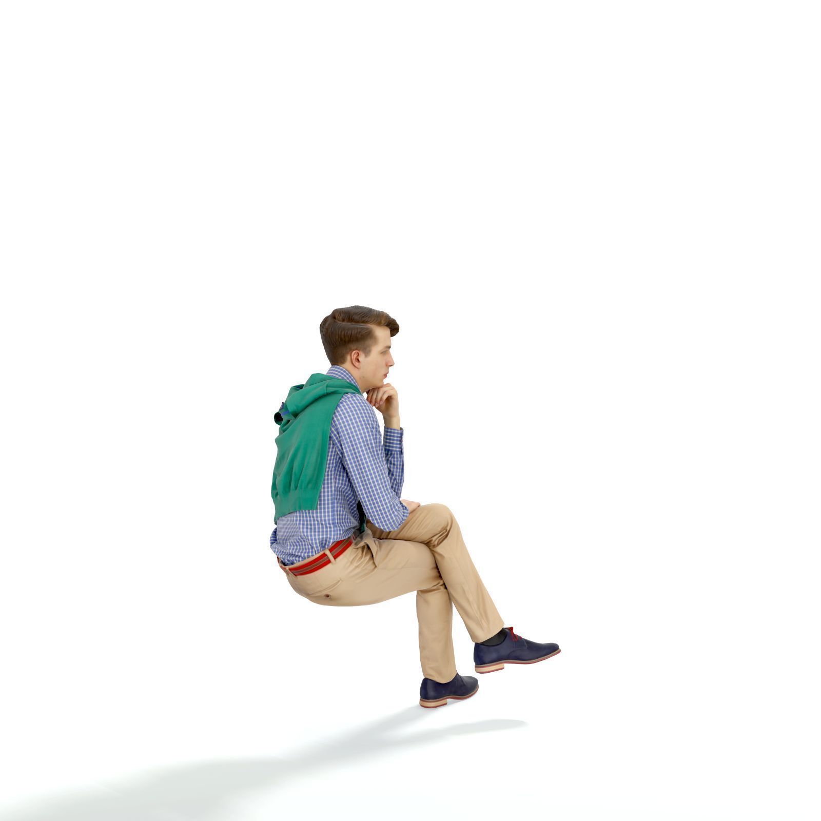 Classy Sitting Man CMan0325-HD2-O01P01-S - 3D Human Low-poly 3D model_2